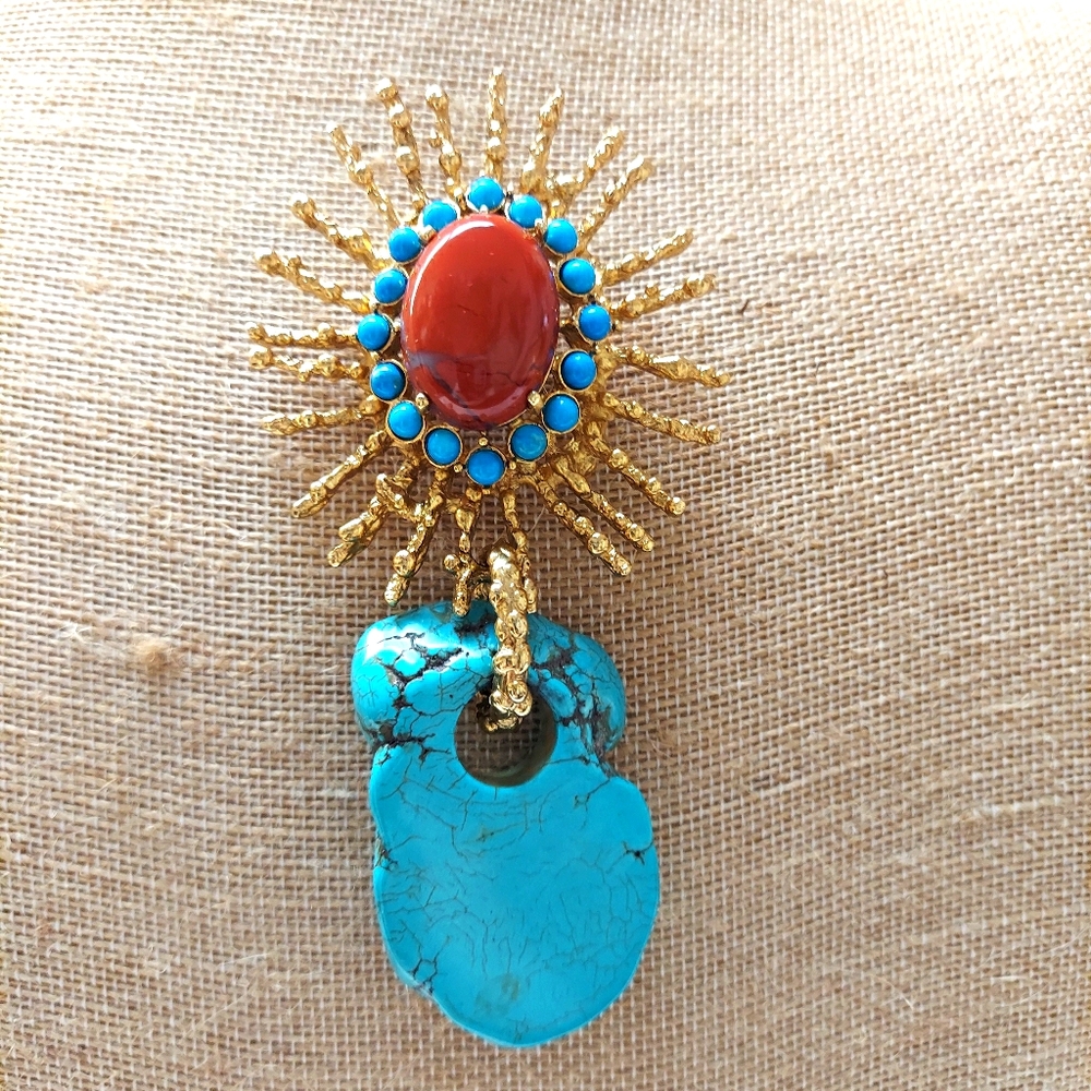 Unique unsigned designer pendant and brooch